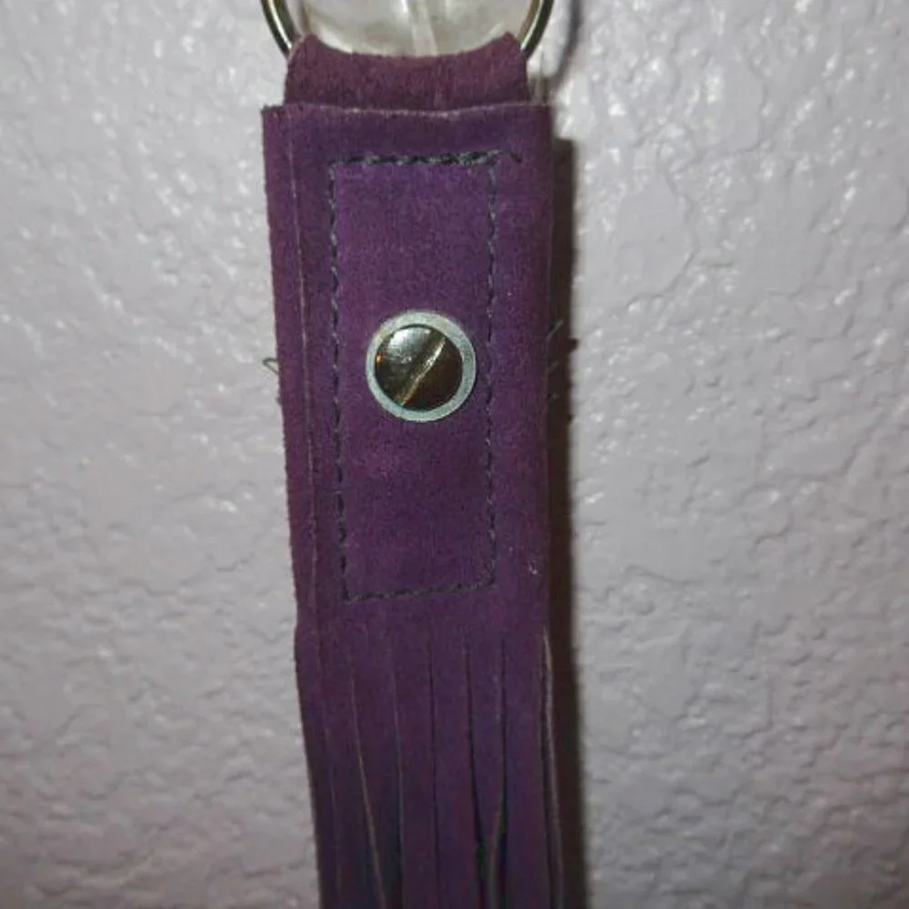 Vtg Harley Davidson Motorcycle Rally Laughlin Keychain Ring Fob 2001 Suede Biker